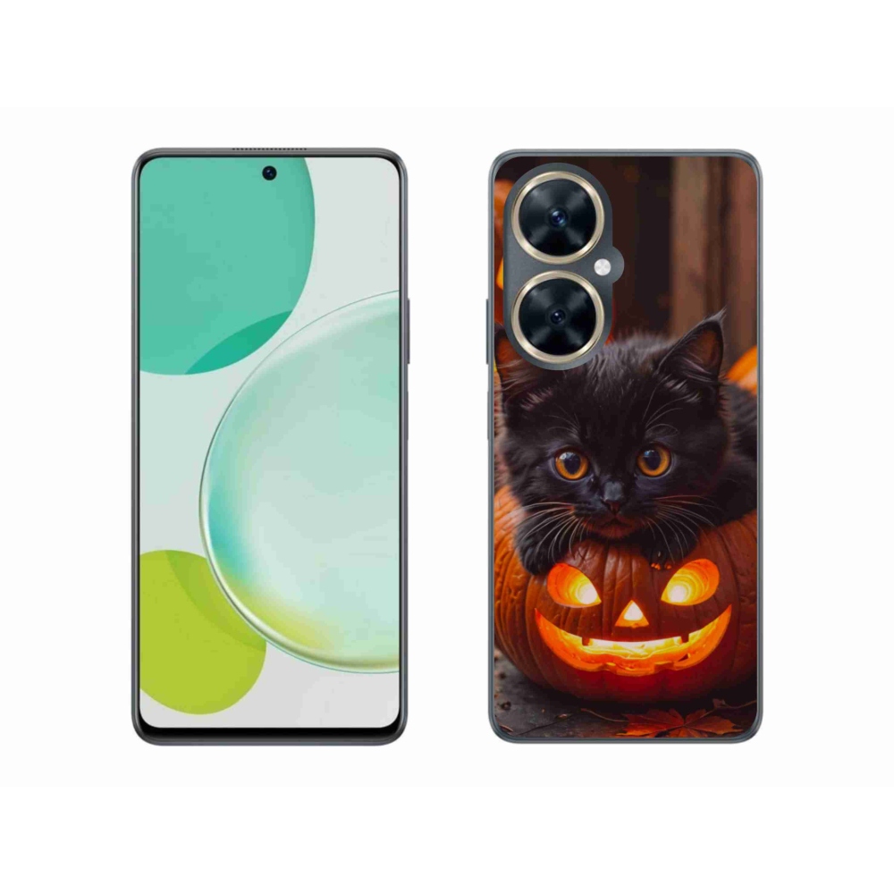 Gelový kryt mmCase na Huawei Nova 11i - kotě a dýně