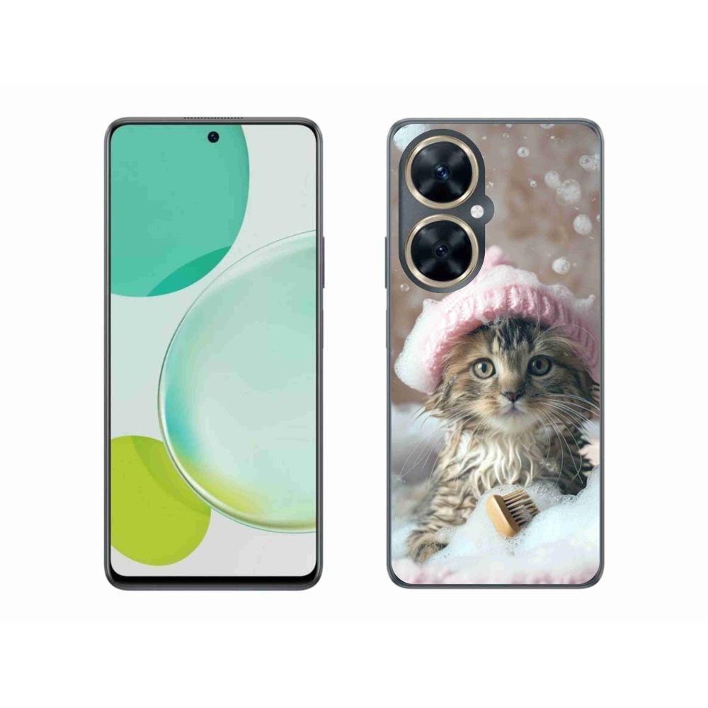 Gelový kryt mmCase na Huawei Nova 11i - kotě a koupel
