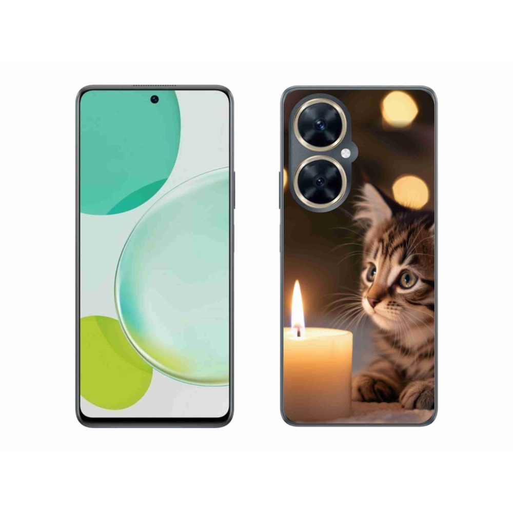 Gelový kryt mmCase na Huawei Nova 11i - kotě a svíčka