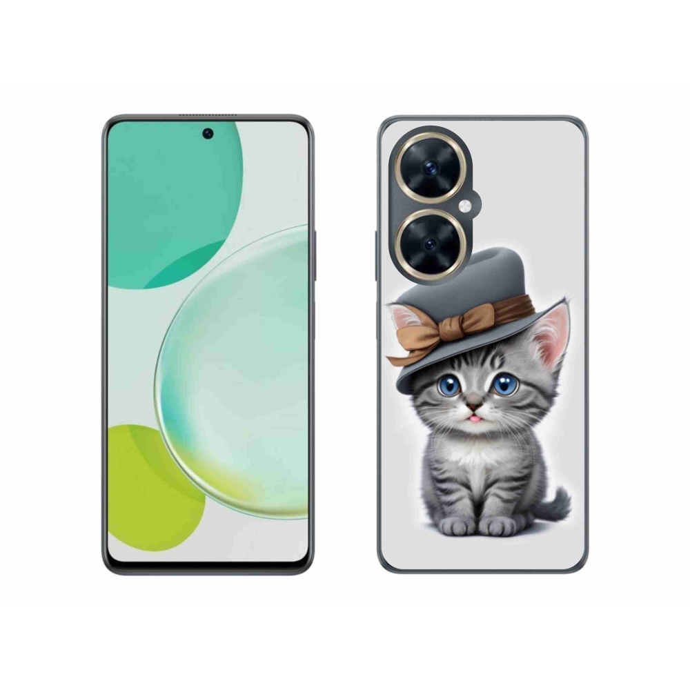 Gelový kryt mmCase na Huawei Nova 11i - kotě s kloboukem