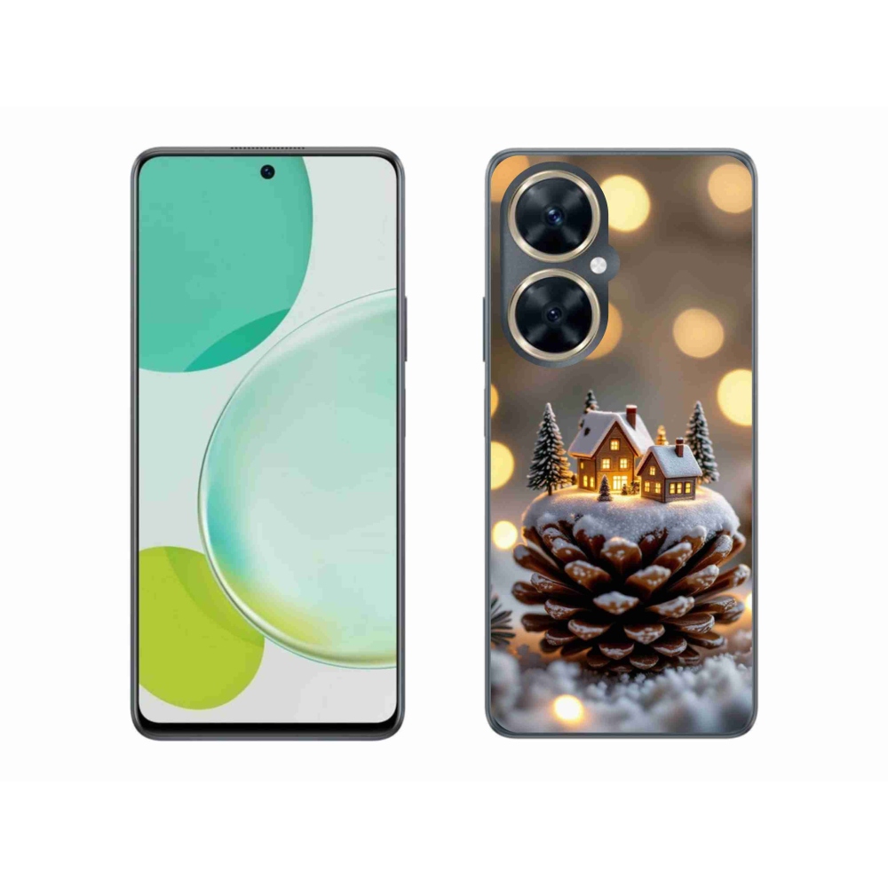 Gelový kryt mmCase na Huawei Nova 11i - zimní vesnička