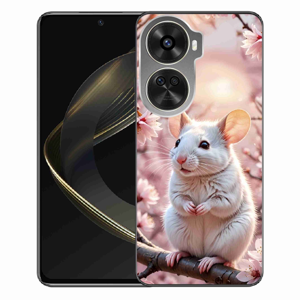 Gelový kryt mmCase na Huawei Nova 12 SE - bílá myš na větvi