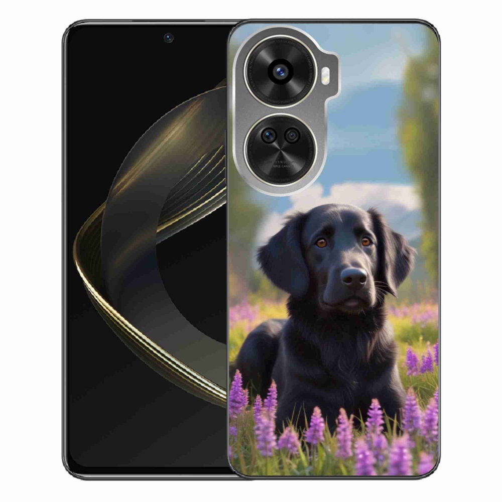 Gelový kryt mmCase na Huawei Nova 12 SE - elegantní černý retrívr
