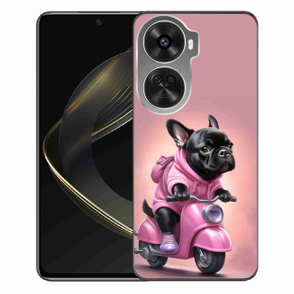 Gelový kryt mmCase na Huawei Nova 12 SE - francouzský buldoček na skútru
