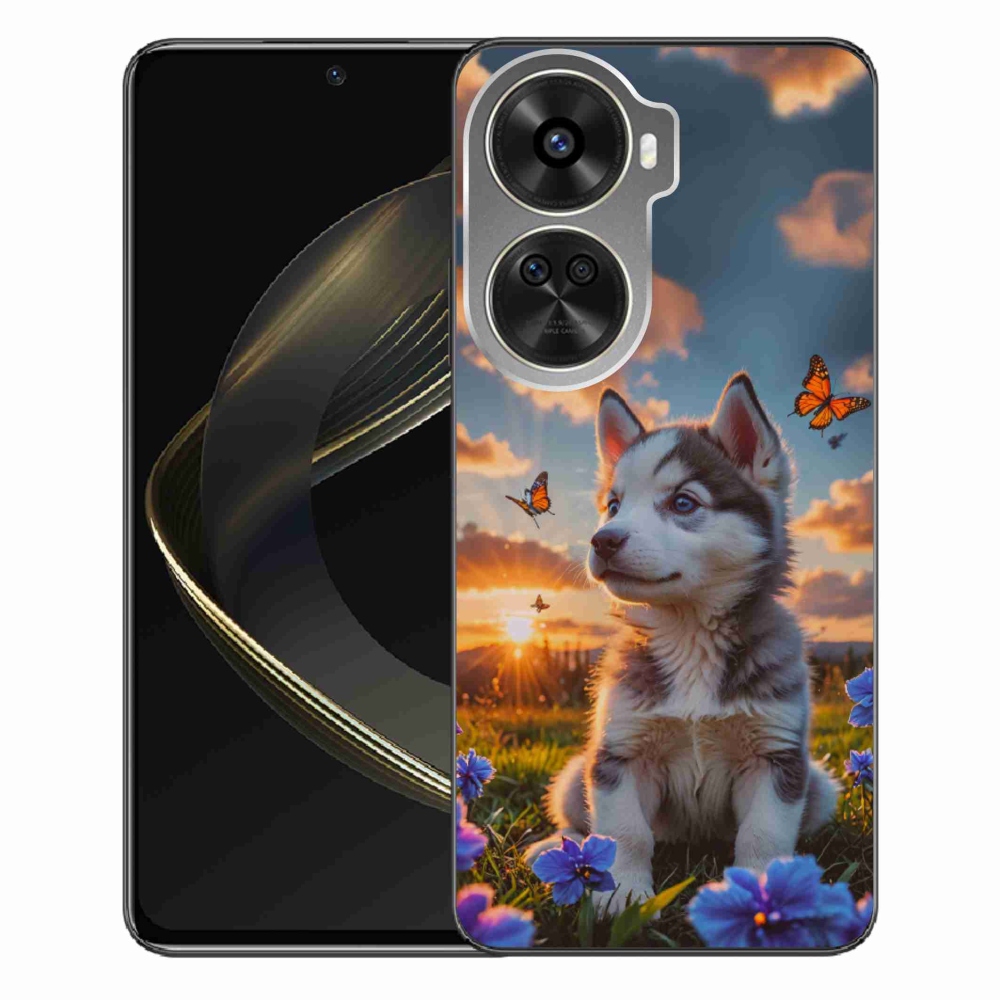 Gelový kryt mmCase na Huawei Nova 12 SE - husky při západu slunce