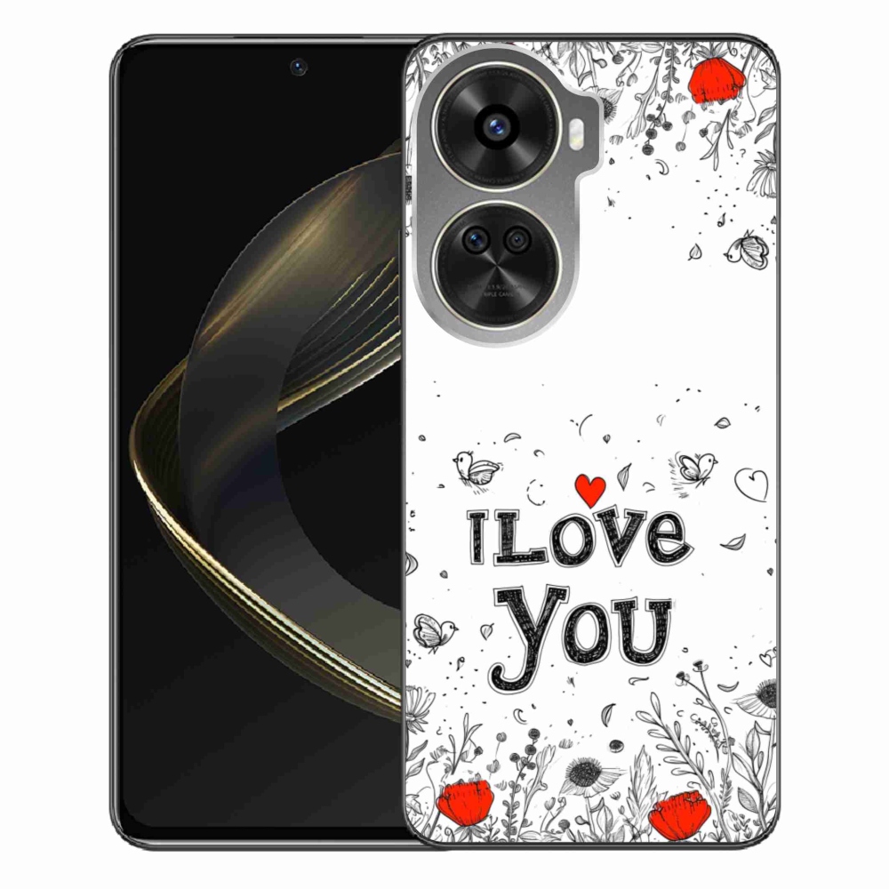 Gelový kryt mmCase na Huawei Nova 12 SE - I love you bílé pozadí