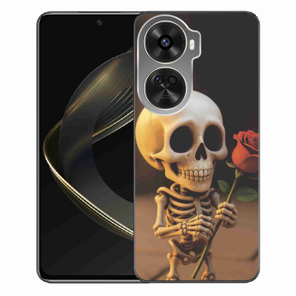 Gelový kryt mmCase na Huawei Nova 12 SE - kostlivec s růží
