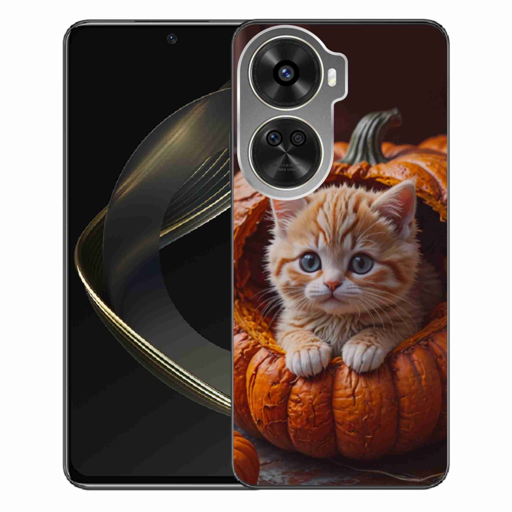 Gelový kryt mmCase na Huawei Nova 12 SE - kotě a dýně 2