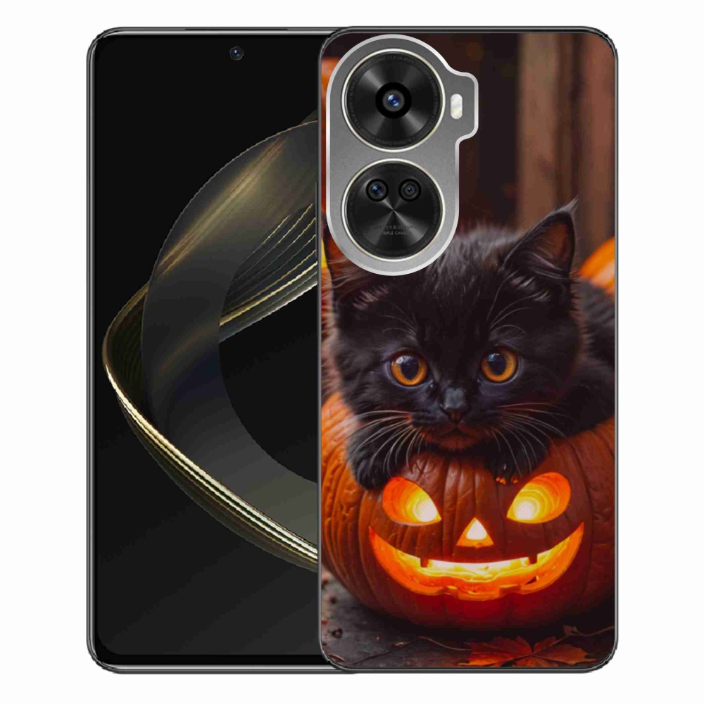Gelový kryt mmCase na Huawei Nova 12 SE - kotě a dýně