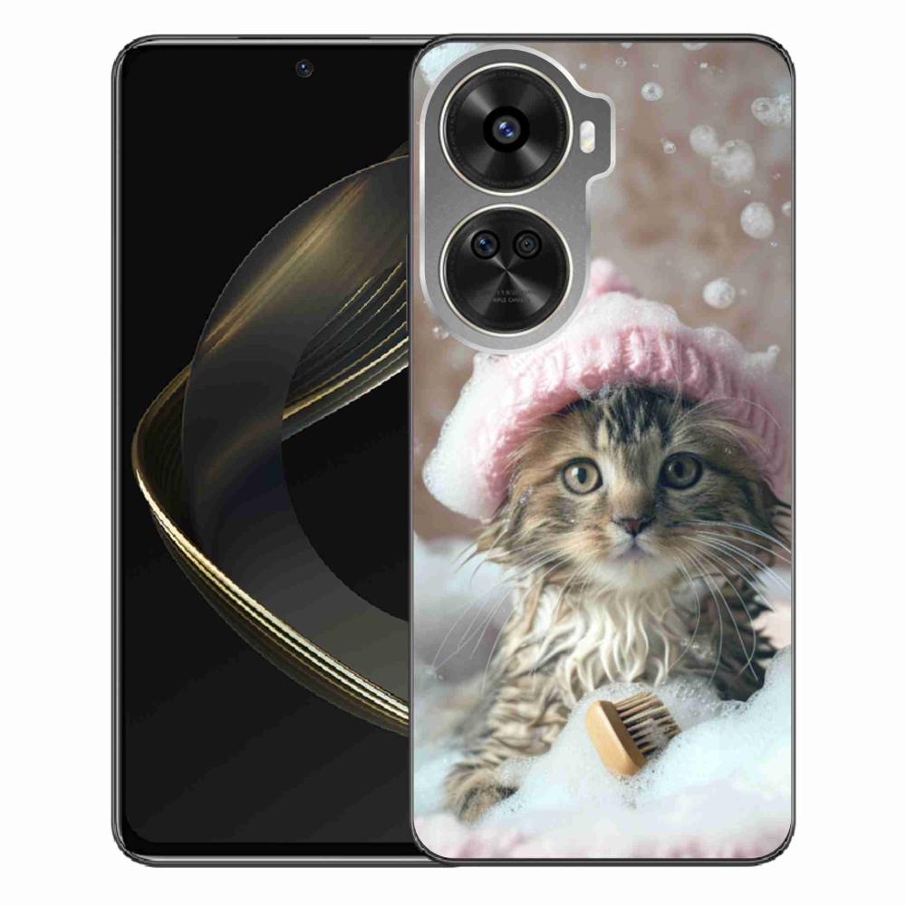 Gelový kryt mmCase na Huawei Nova 12 SE - kotě a koupel