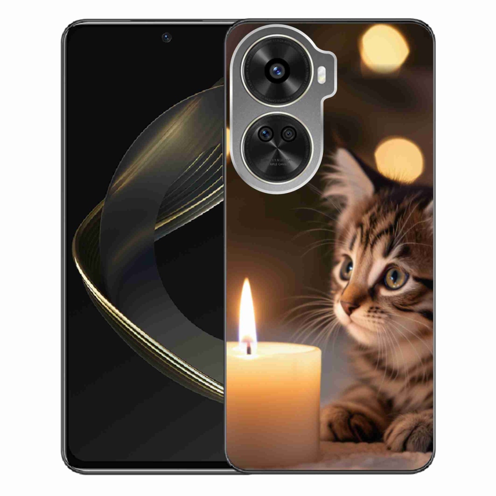Gelový kryt mmCase na Huawei Nova 12 SE - kotě a svíčka