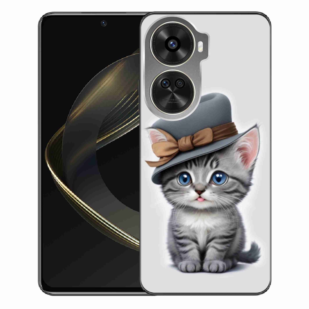 Gelový kryt mmCase na Huawei Nova 12 SE - kotě s kloboukem