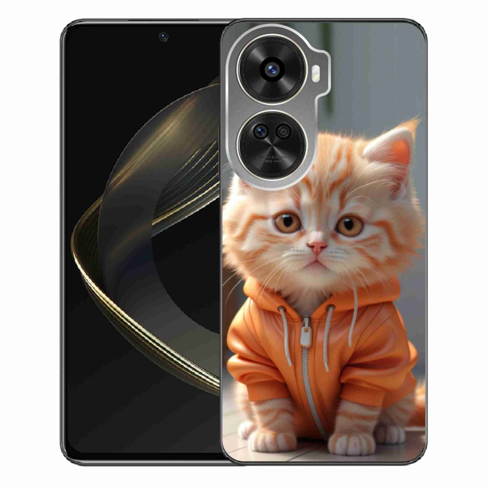 Gelový kryt mmCase na Huawei Nova 12 SE - kotě v mikině