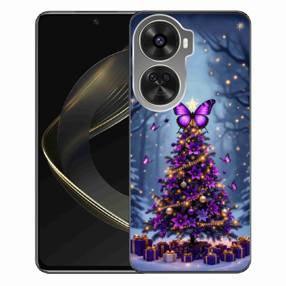 Gelový kryt mmCase na Huawei Nova 12 SE - motýlí vánoční stromek