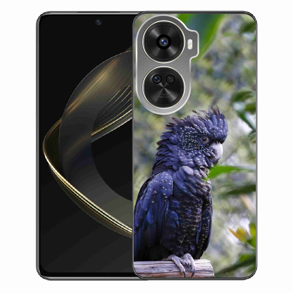 Gelový kryt mmCase na Huawei Nova 12 SE - papoušek kakadu černý