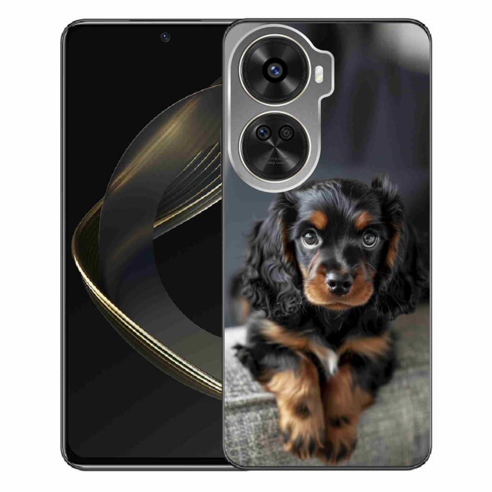 Gelový kryt mmCase na Huawei Nova 12 SE - roztomilý dlouhosrstý jezevčík