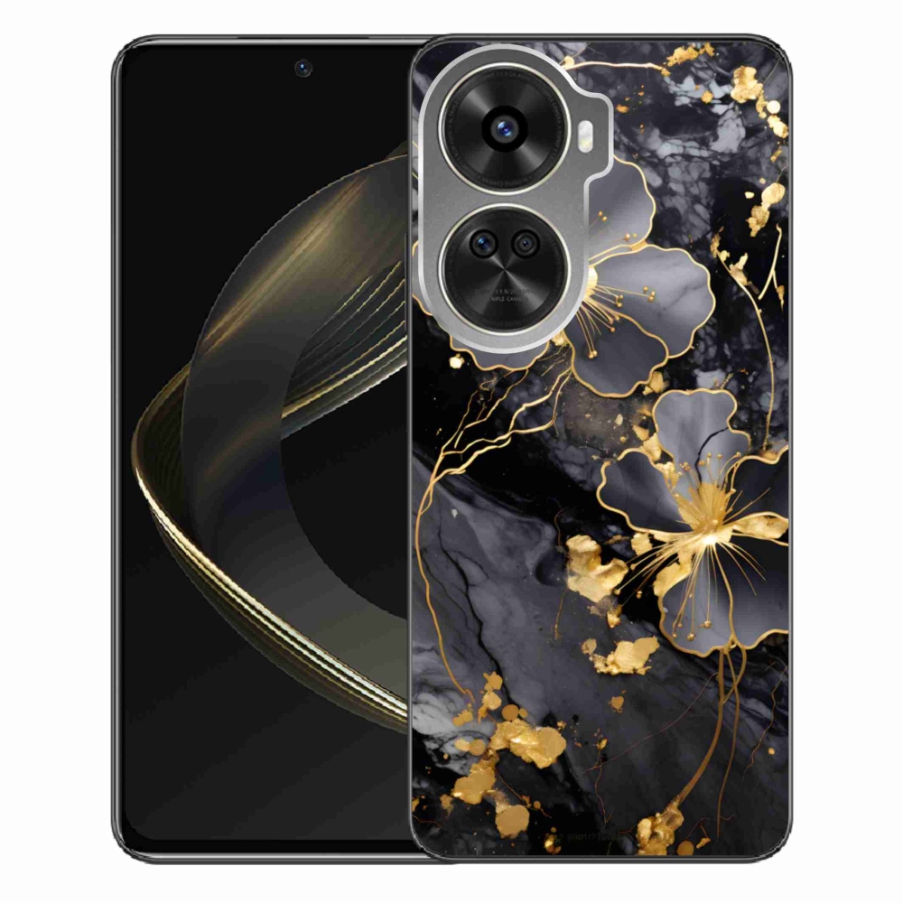 Gelový kryt mmCase na Huawei Nova 12 SE - zlaté květy
