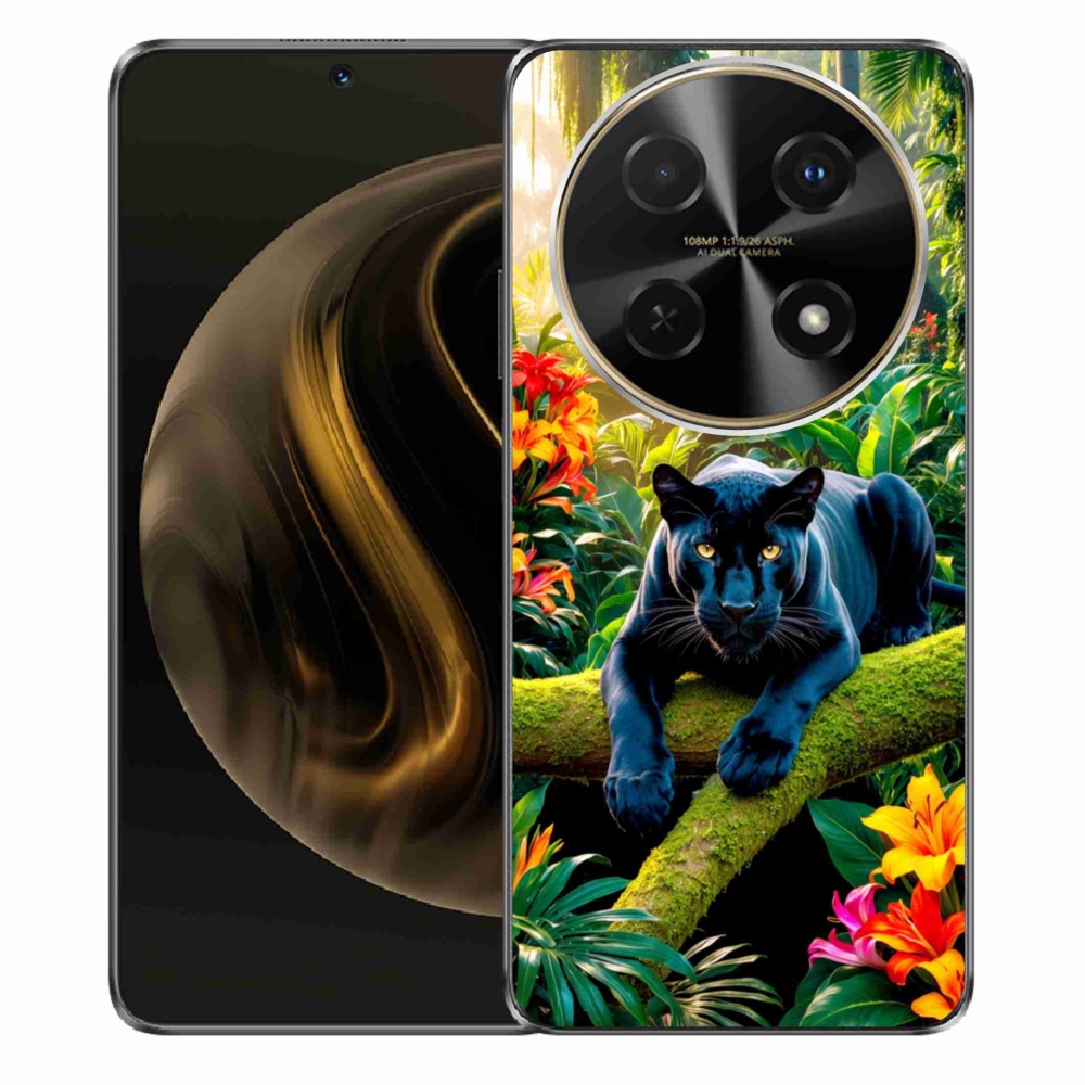 Gelový kryt mmCase na Huawei Nova 12i - černý panter v džungli