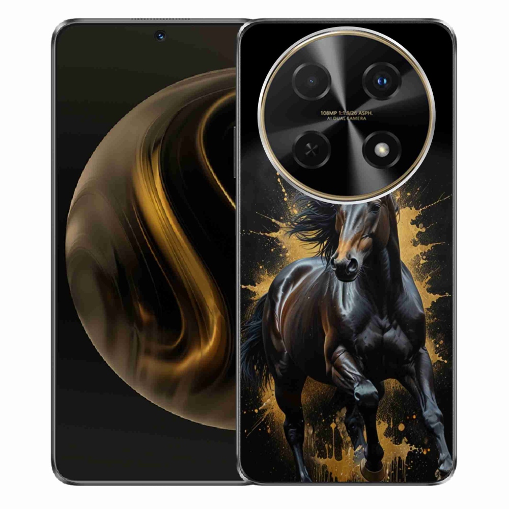 Gelový kryt mmCase na Huawei Nova 12i - elegantní černý hřebec