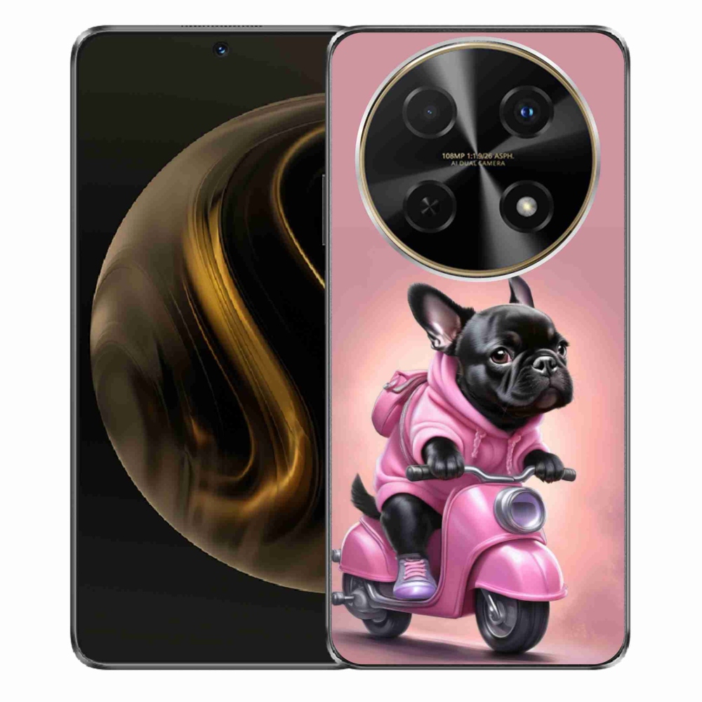 Gelový kryt mmCase na Huawei Nova 12i - francouzský buldoček na skútru