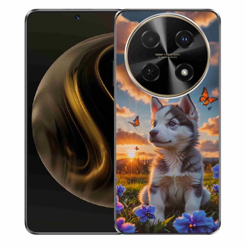 Gelový kryt mmCase na Huawei Nova 12i - husky při západu slunce
