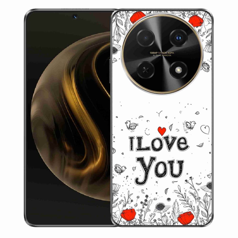 Gelový kryt mmCase na Huawei Nova 12i - I love you bílé pozadí