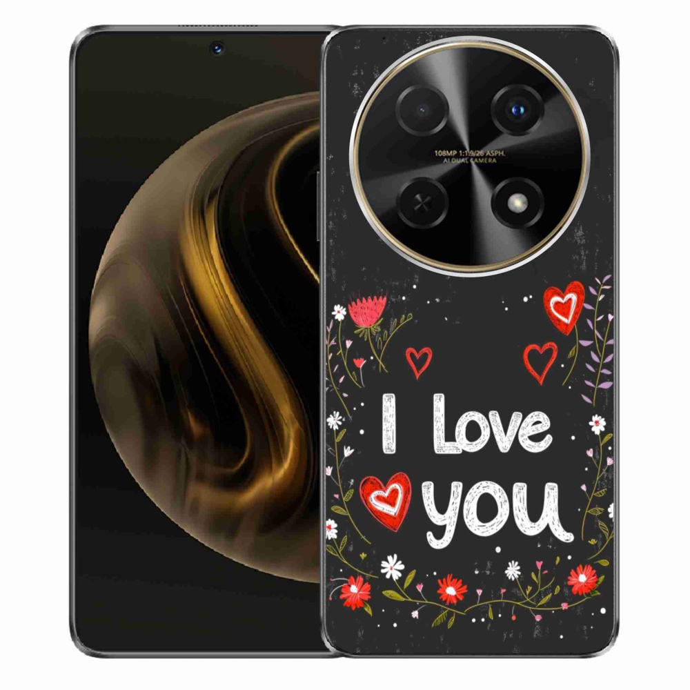 Gelový kryt mmCase na Huawei Nova 12i - I love you černé pozadí