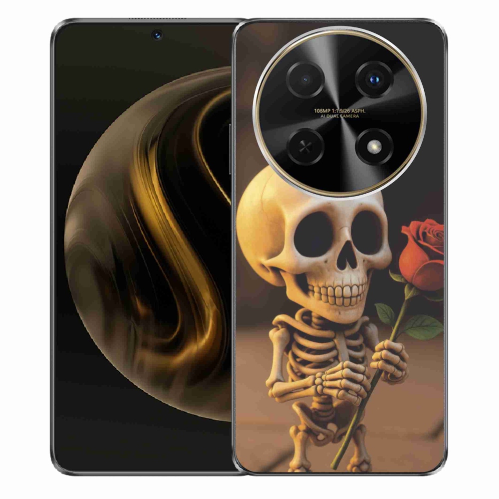Gelový kryt mmCase na Huawei Nova 12i - kostlivec s růží
