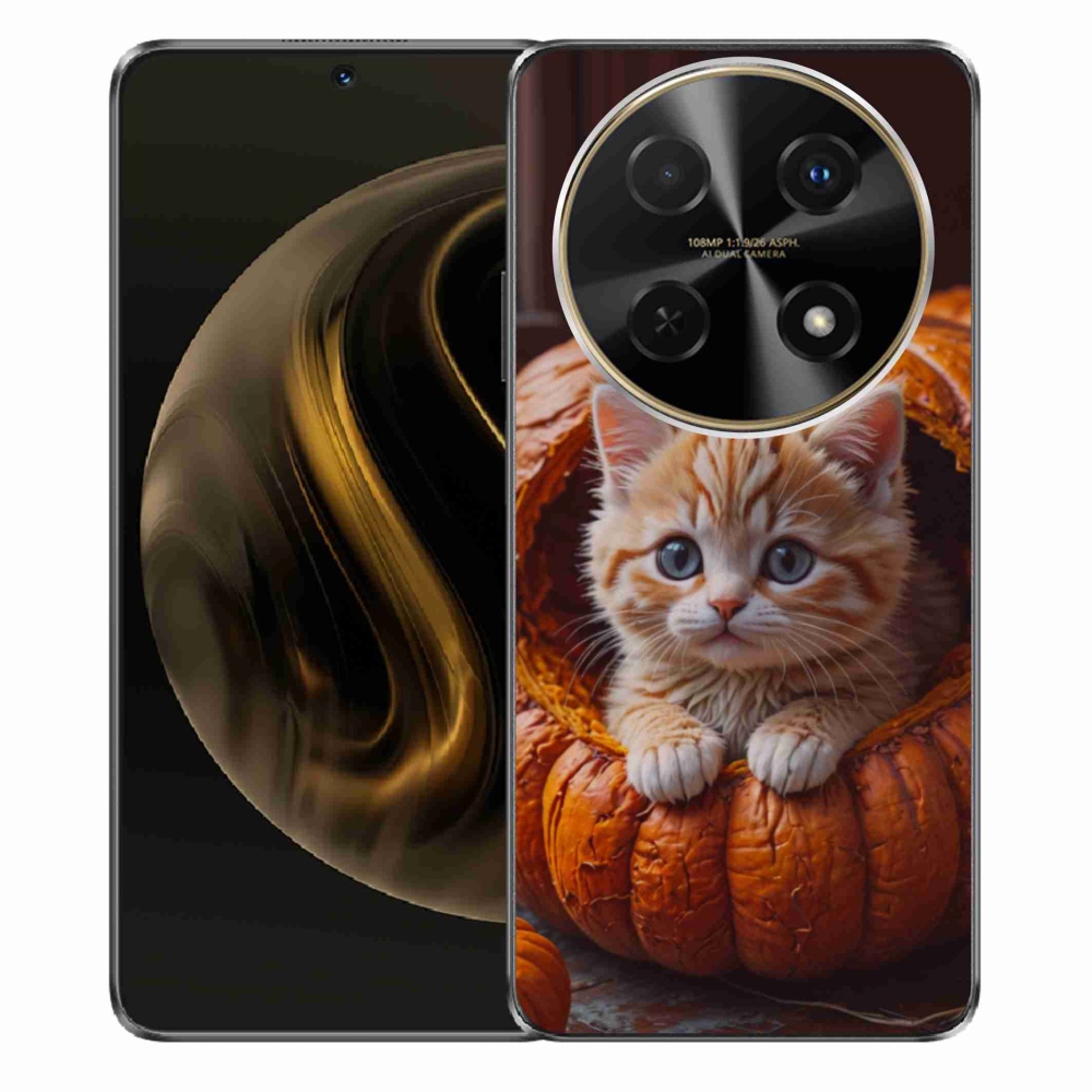 Gelový kryt mmCase na Huawei Nova 12i - kotě a dýně 2