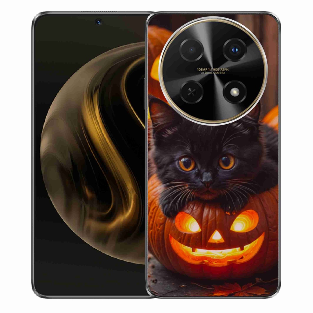 Gelový kryt mmCase na Huawei Nova 12i - kotě a dýně