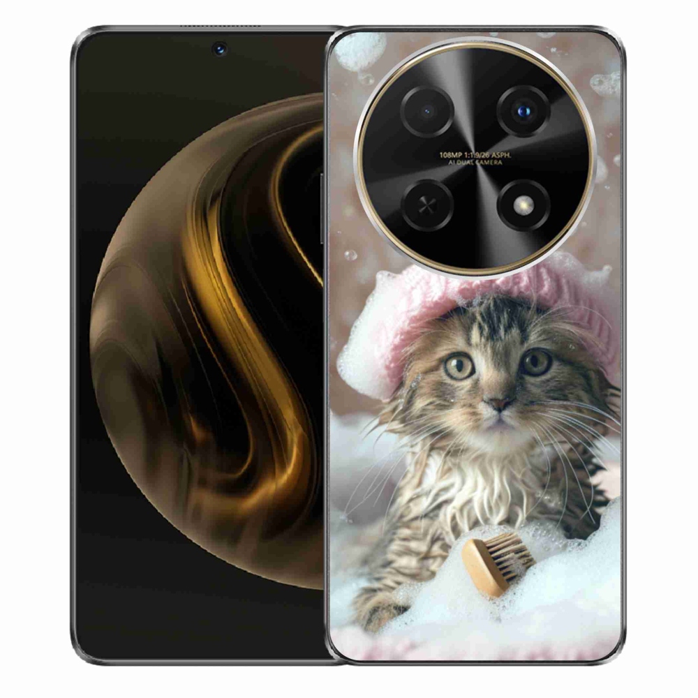 Gelový kryt mmCase na Huawei Nova 12i - kotě a koupel