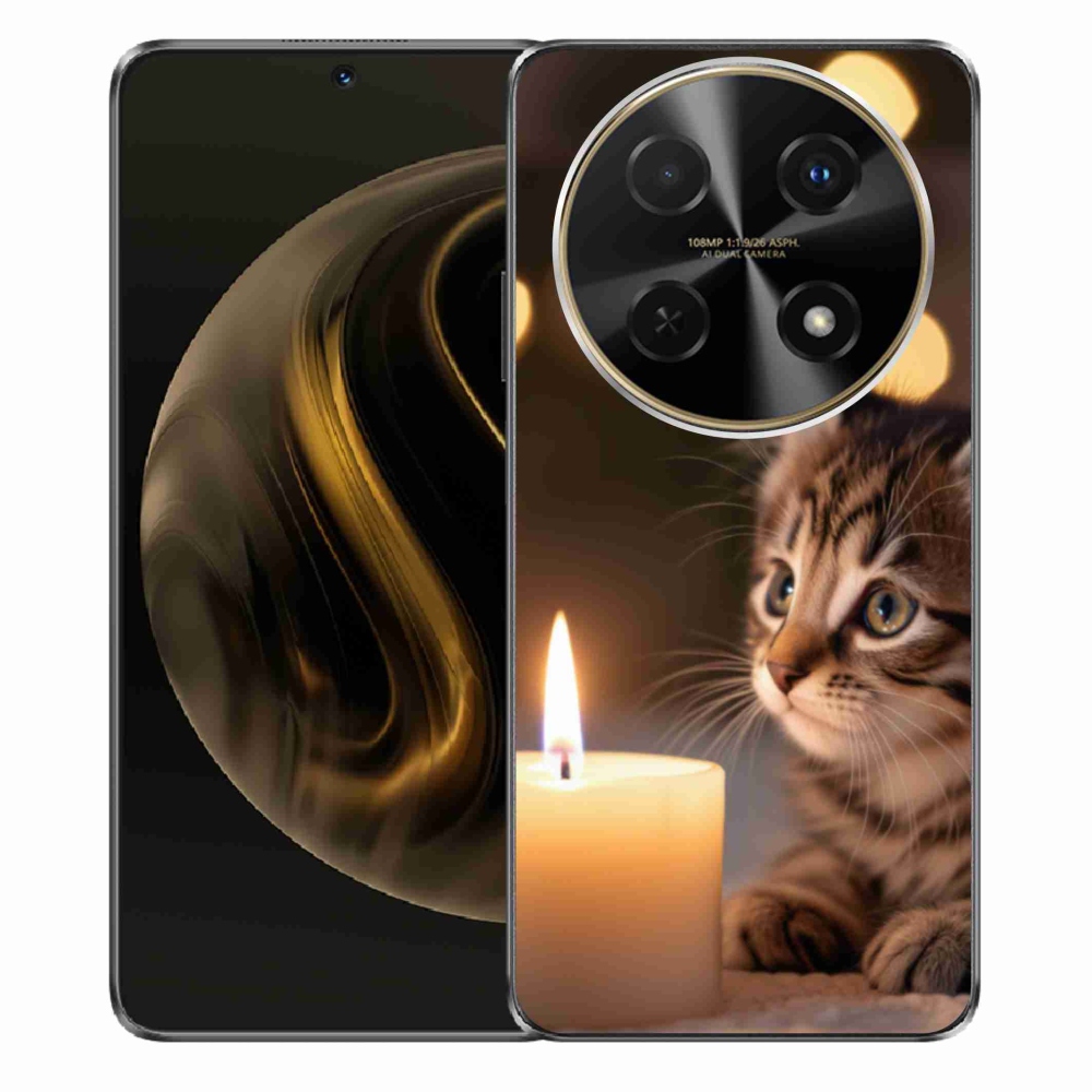 Gelový kryt mmCase na Huawei Nova 12i - kotě a svíčka