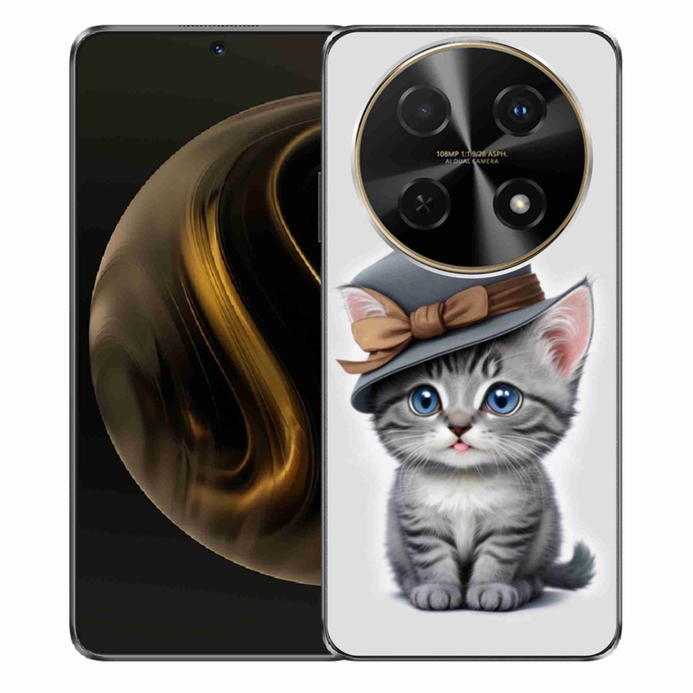 Gelový kryt mmCase na Huawei Nova 12i - kotě s kloboukem