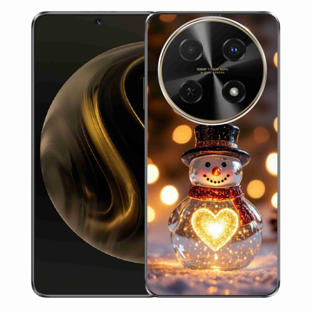 Gelový kryt mmCase na Huawei Nova 12i - svítící vánoční sněhulák