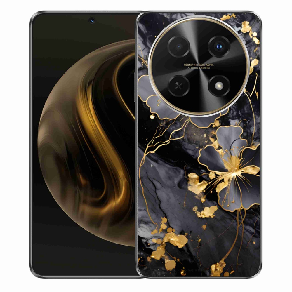 Gelový kryt mmCase na Huawei Nova 12i - zlaté květy