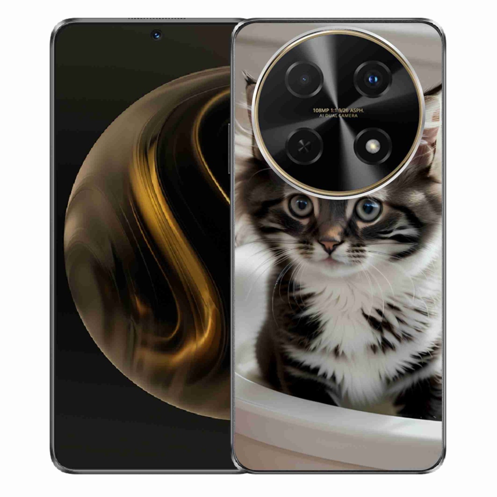 Gelový kryt mmCase na Huawei Nova 12i - zvědavé kotě