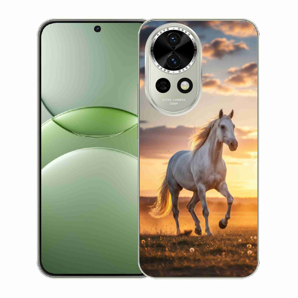 Gelový kryt mmCase na Huawei Nova 13 5G - běžící bílý kůň 2
