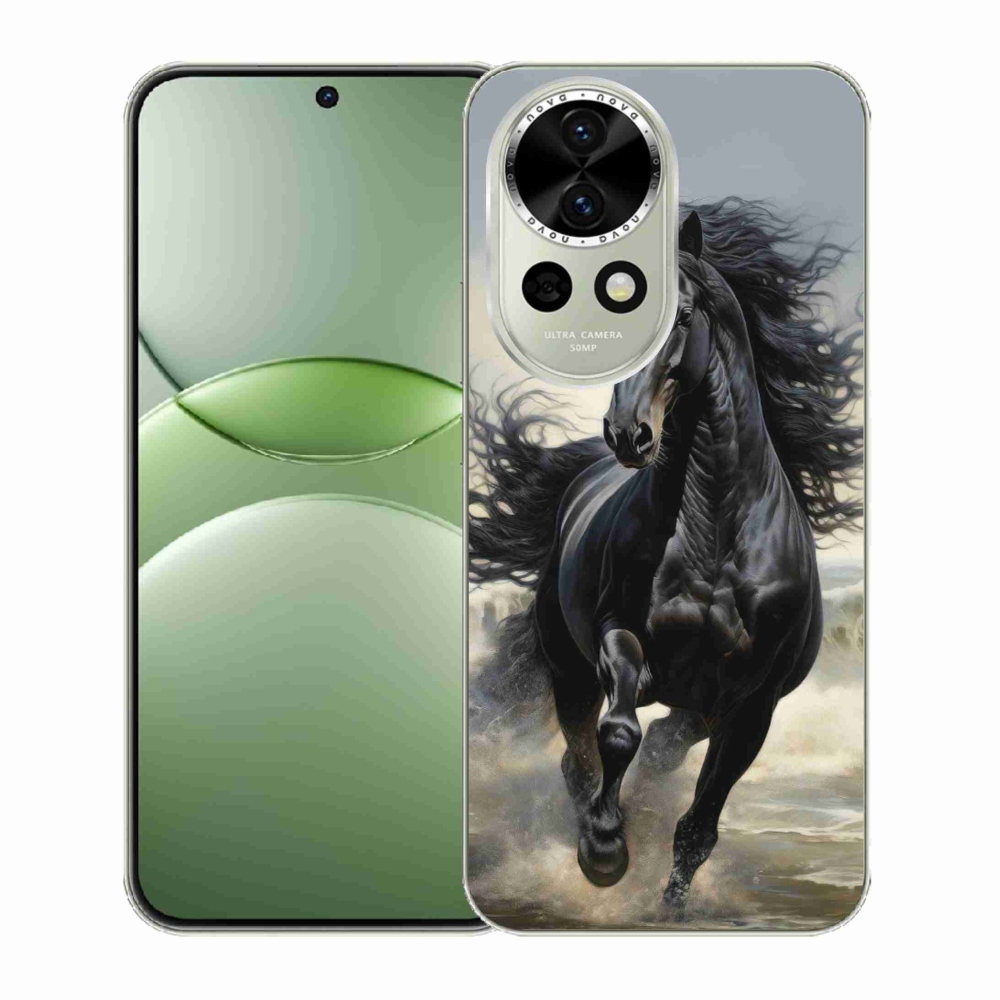 Gelový kryt mmCase na Huawei Nova 13 5G - běžící černý kůň