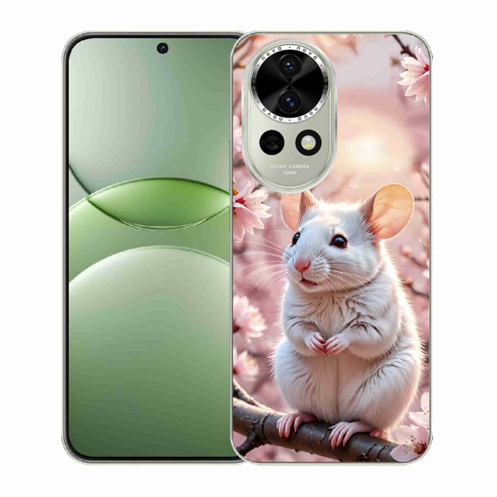 Gelový kryt mmCase na Huawei Nova 13 5G - bílá myš na větvi