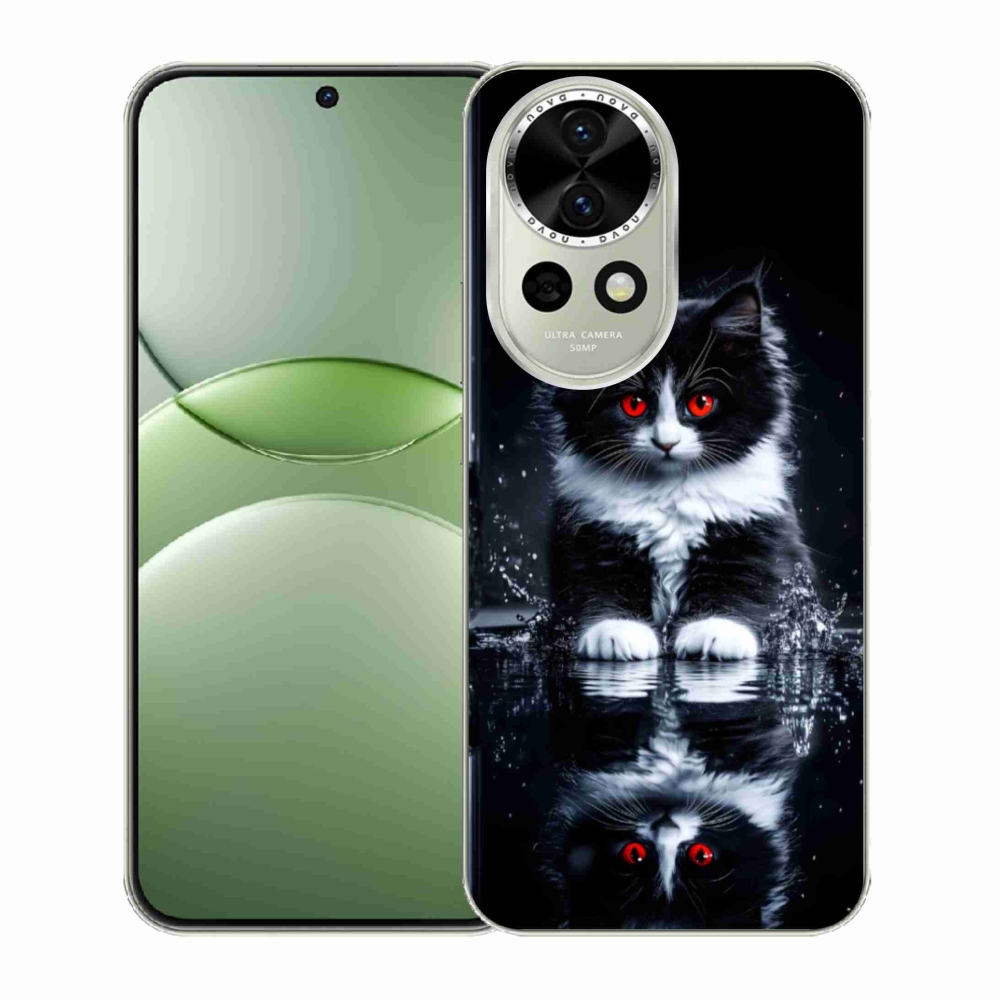 Gelový kryt mmCase na Huawei Nova 13 5G - černobílé kotě