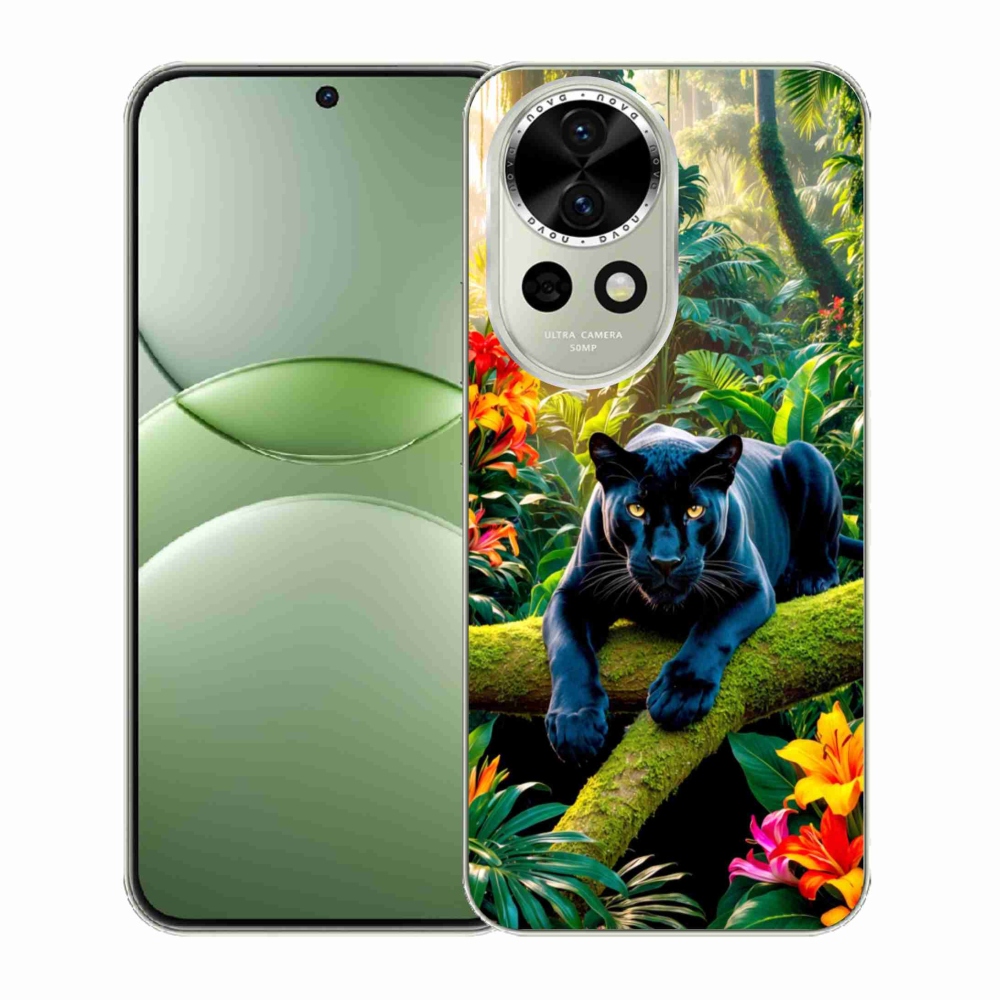 Gelový kryt mmCase na Huawei Nova 13 5G - černý panter v džungli