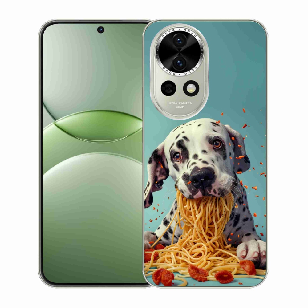 Gelový kryt mmCase na Huawei Nova 13 5G - dalmatin a špagety