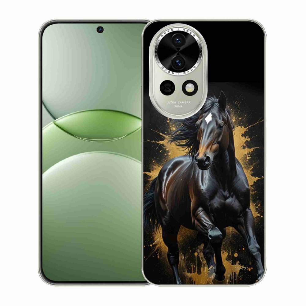 Gelový kryt mmCase na Huawei Nova 13 5G - elegantní černý hřebec