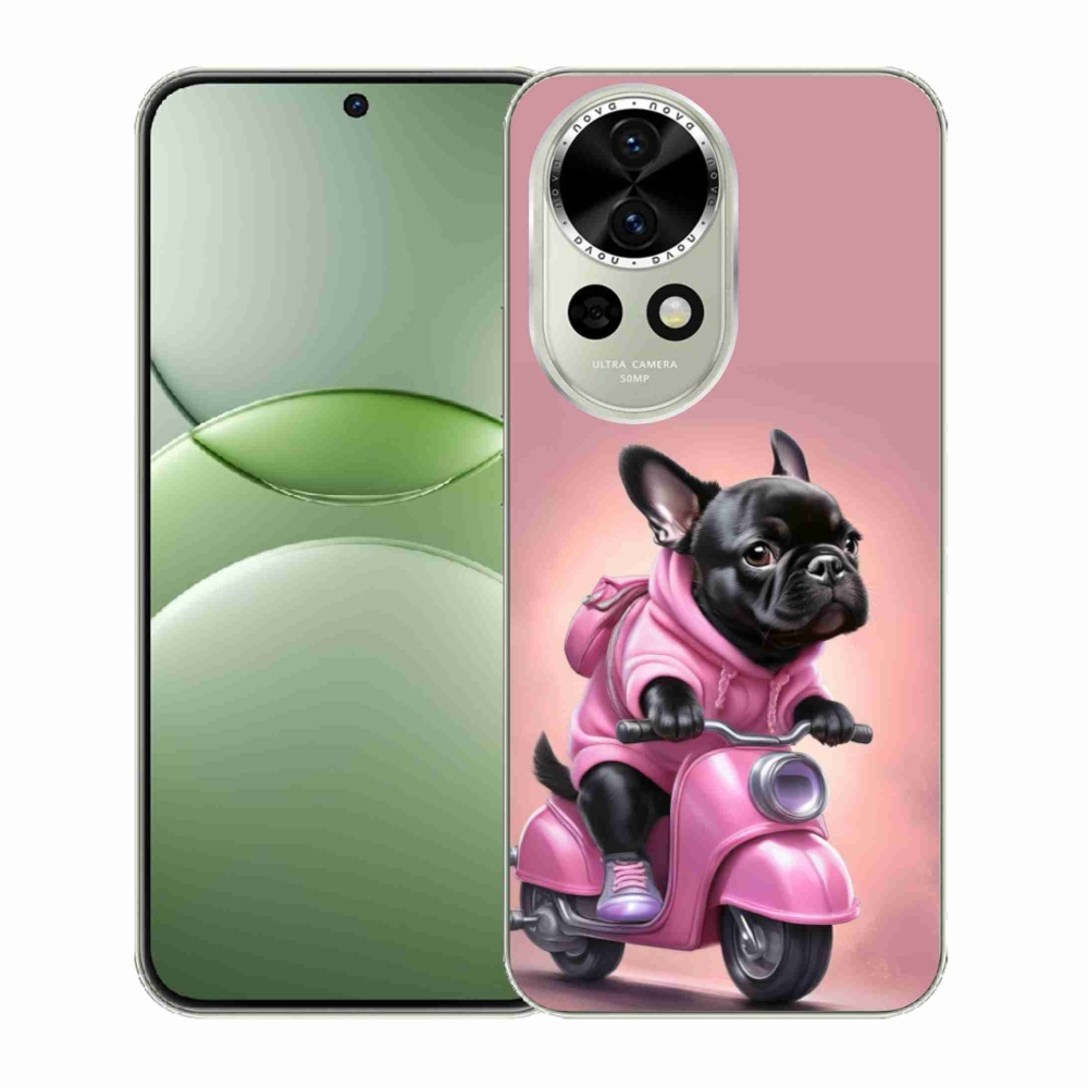 Gelový kryt mmCase na Huawei Nova 13 5G - francouzský buldoček na skútru