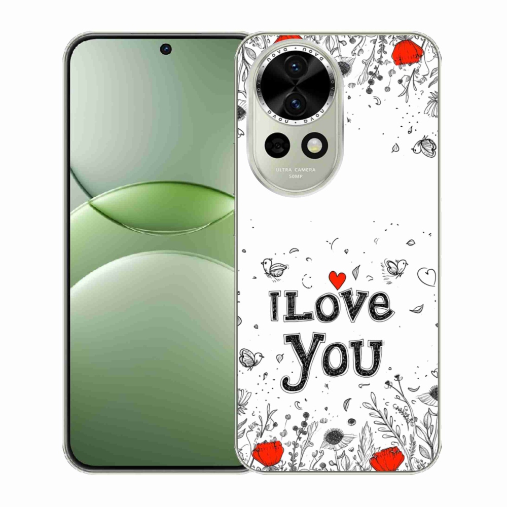 Gelový kryt mmCase na Huawei Nova 13 5G - I love you bílé pozadí