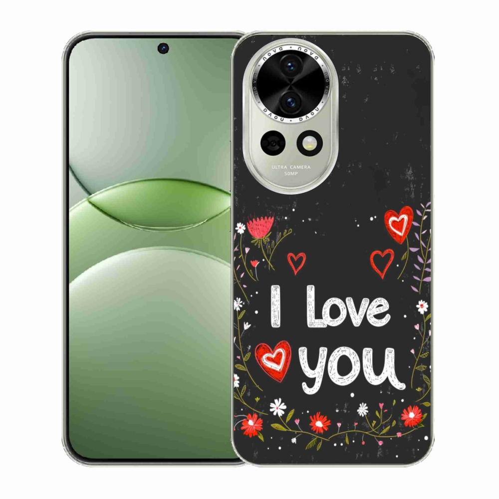 Gelový kryt mmCase na Huawei Nova 13 5G - I love you černé pozadí