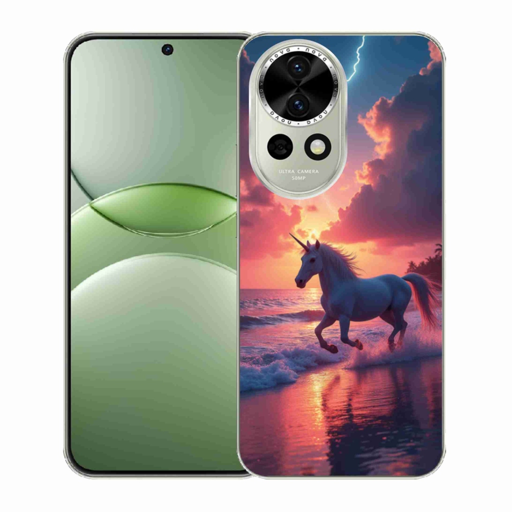 Gelový kryt mmCase na Huawei Nova 13 5G - jednorožec na pláži