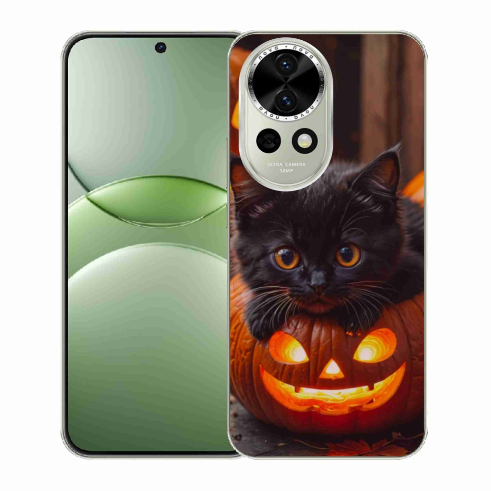 Gelový kryt mmCase na Huawei Nova 13 5G - kotě a dýně