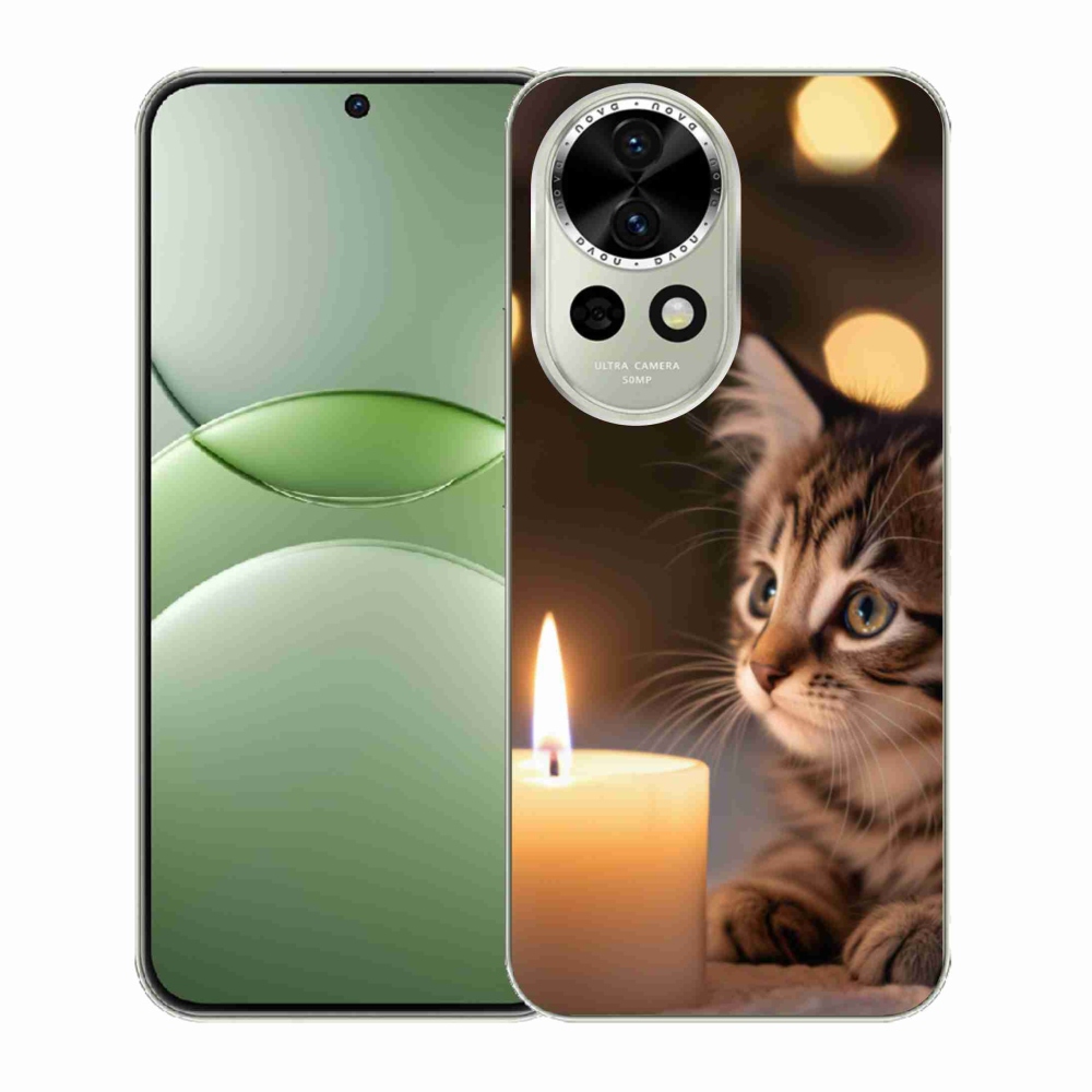 Gelový kryt mmCase na Huawei Nova 13 5G - kotě a svíčka