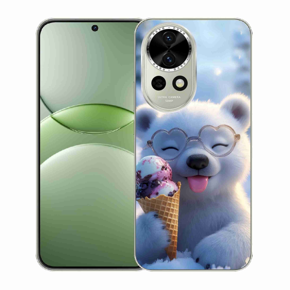 Gelový kryt mmCase na Huawei Nova 13 5G - medvídek se zmrzlinou